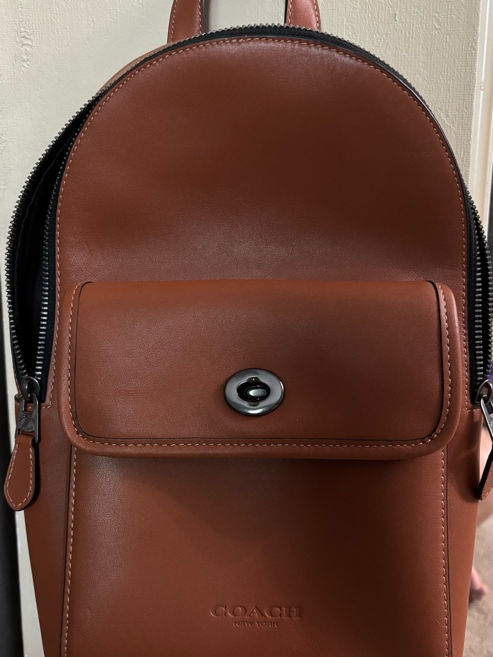 Coach Chestnut Leather Mini Backpack